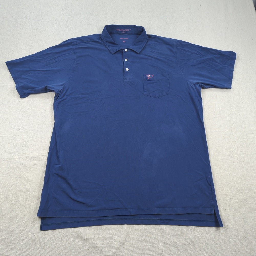 B Draddy‎ Shirt Mens Extra Large Blue Logo Performance Golf Preppy